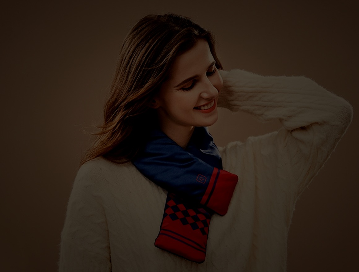 Electric heated scarf, washable, USB charging